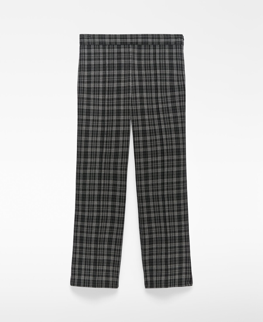 schmal geschnittene karierte hose für damen