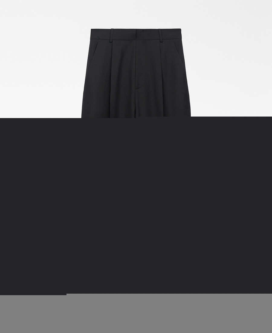 weit geschnittene schwarze taillierte hose für damen