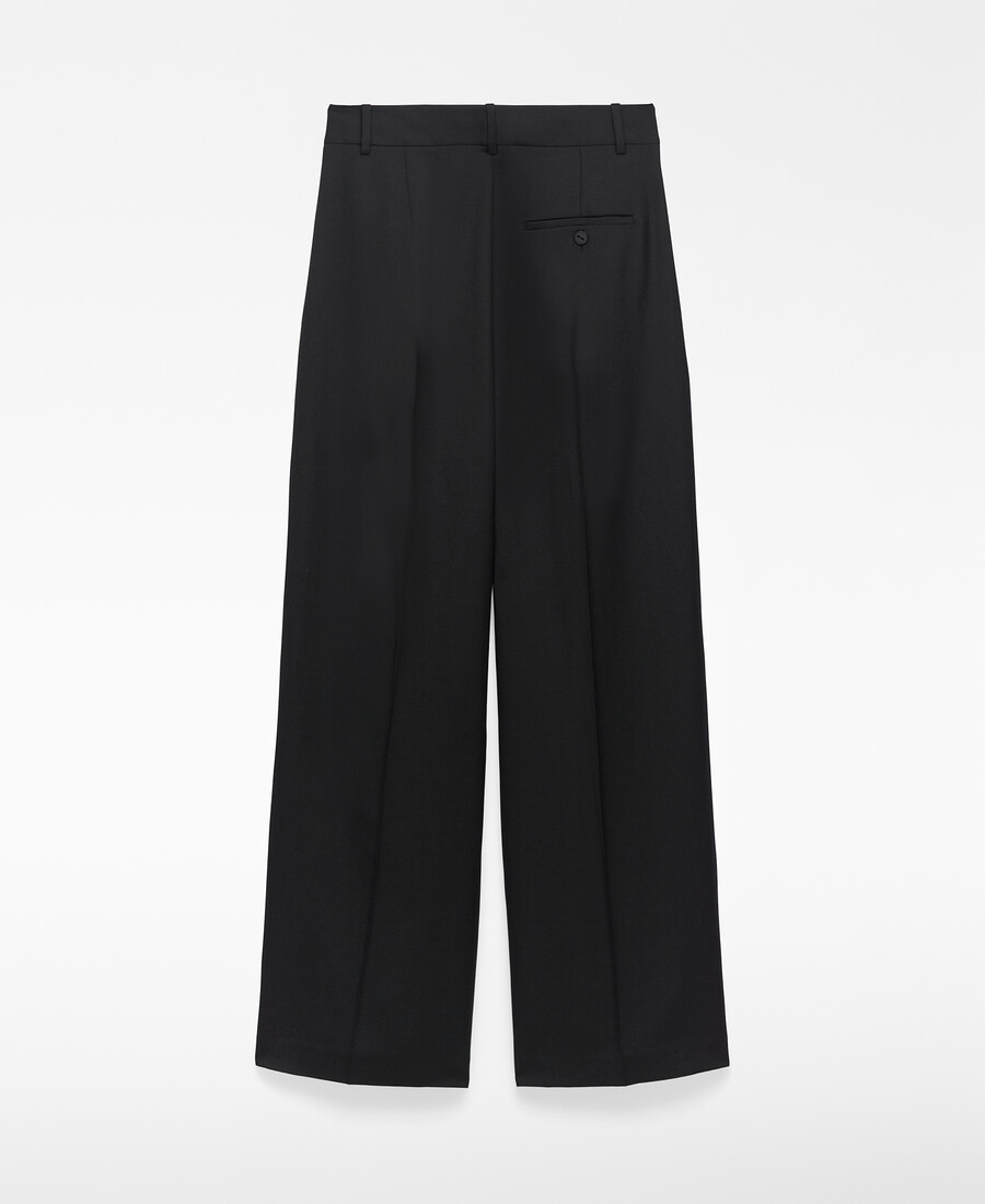 weit geschnittene schwarze taillierte hose für damen