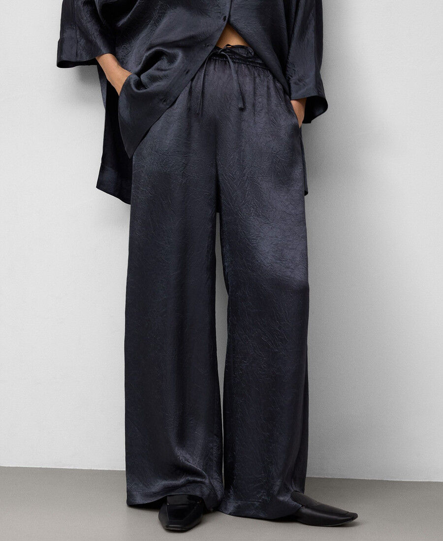 damen-pyjamahose aus satin