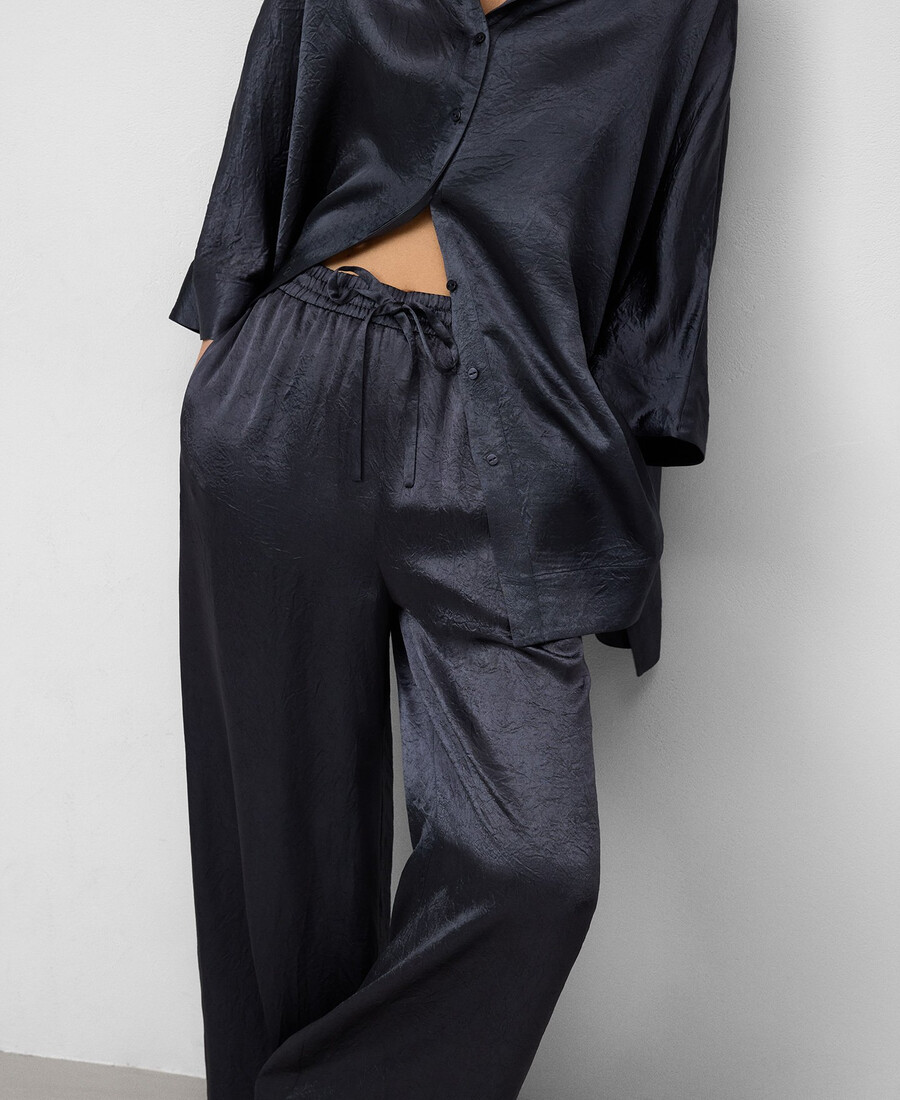 damen-pyjamahose aus satin