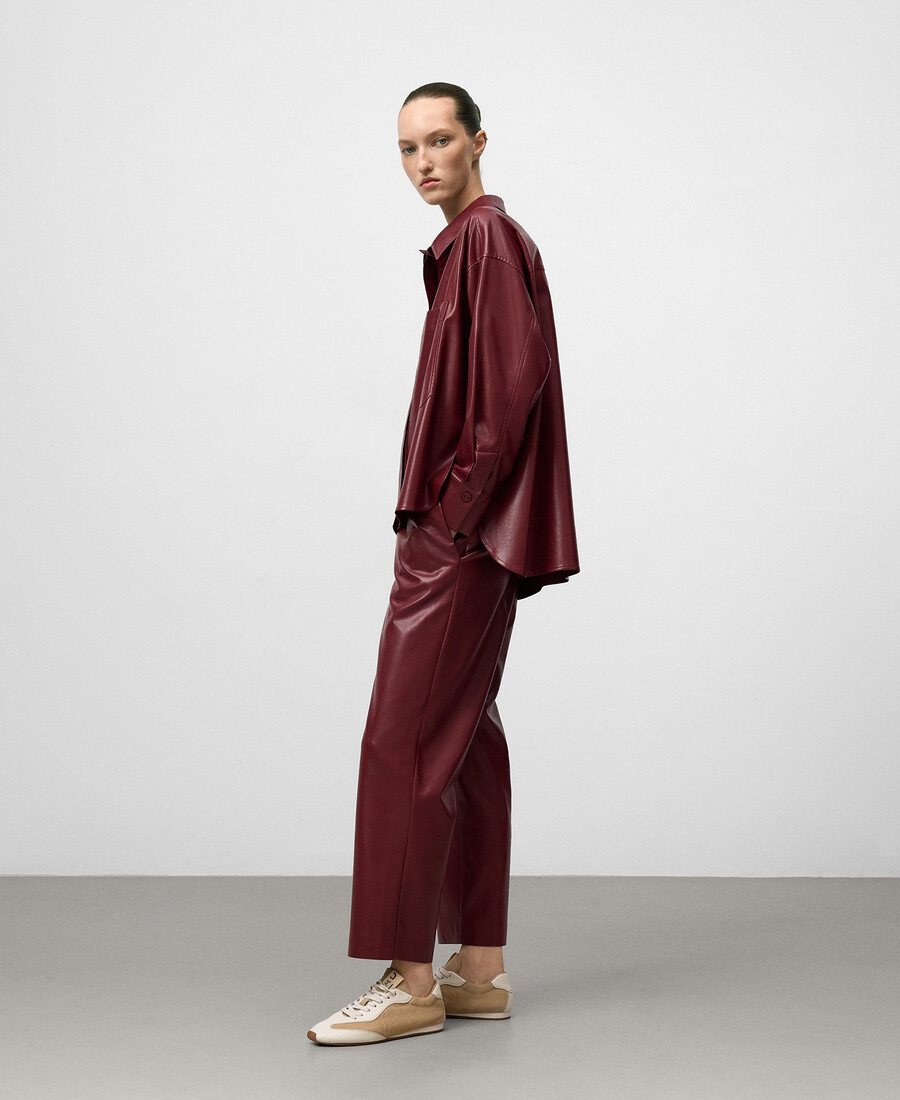 gerade geschnittene hose aus leder oder nicht-leder für damen