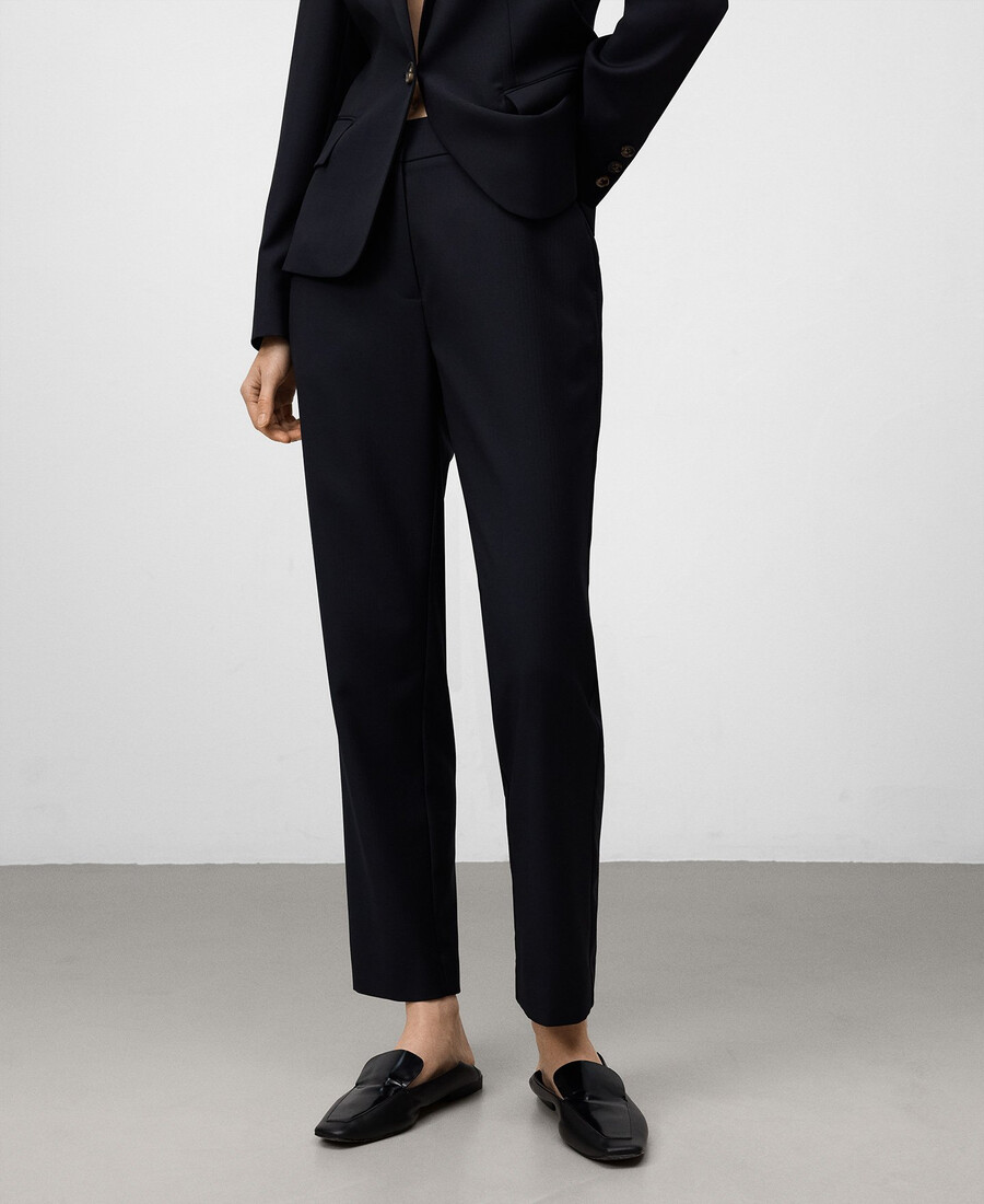 knöchellange marineblaue hose für damen