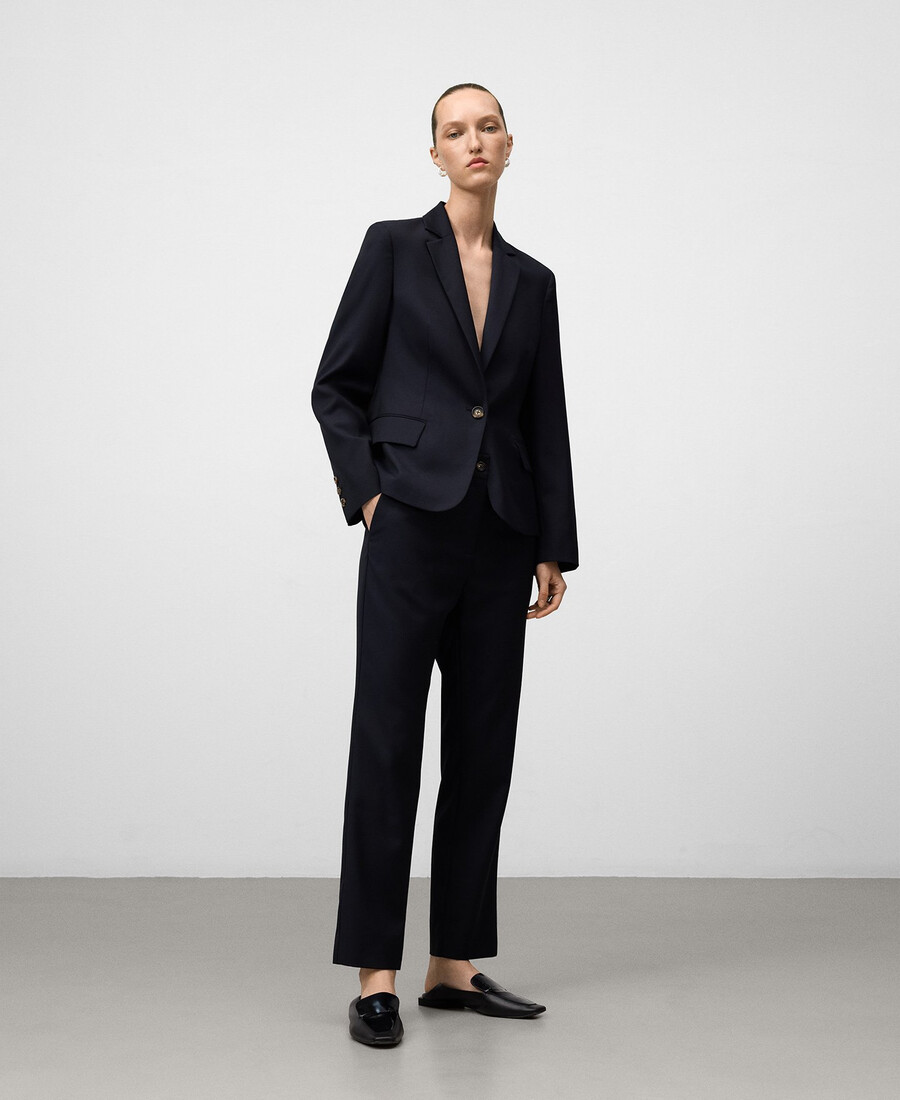 knöchellange marineblaue hose für damen