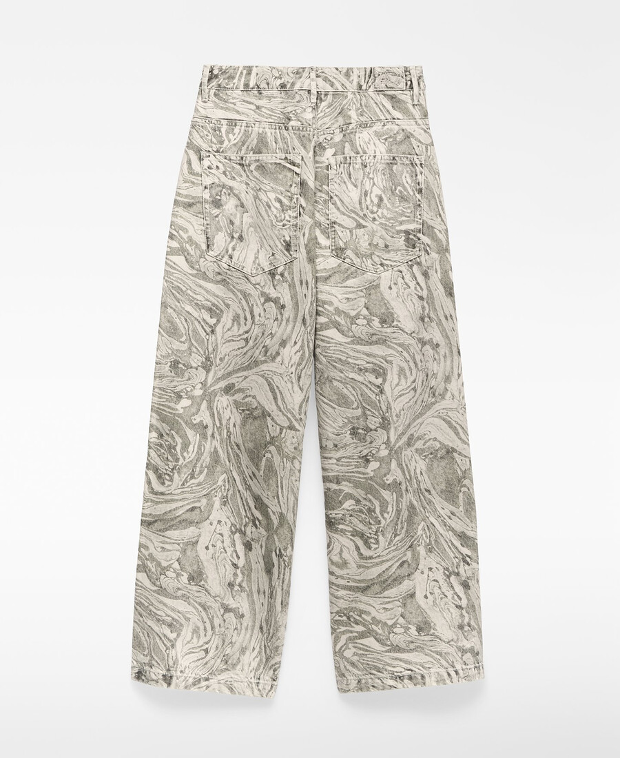 damen-jeans mit print und weitem bein