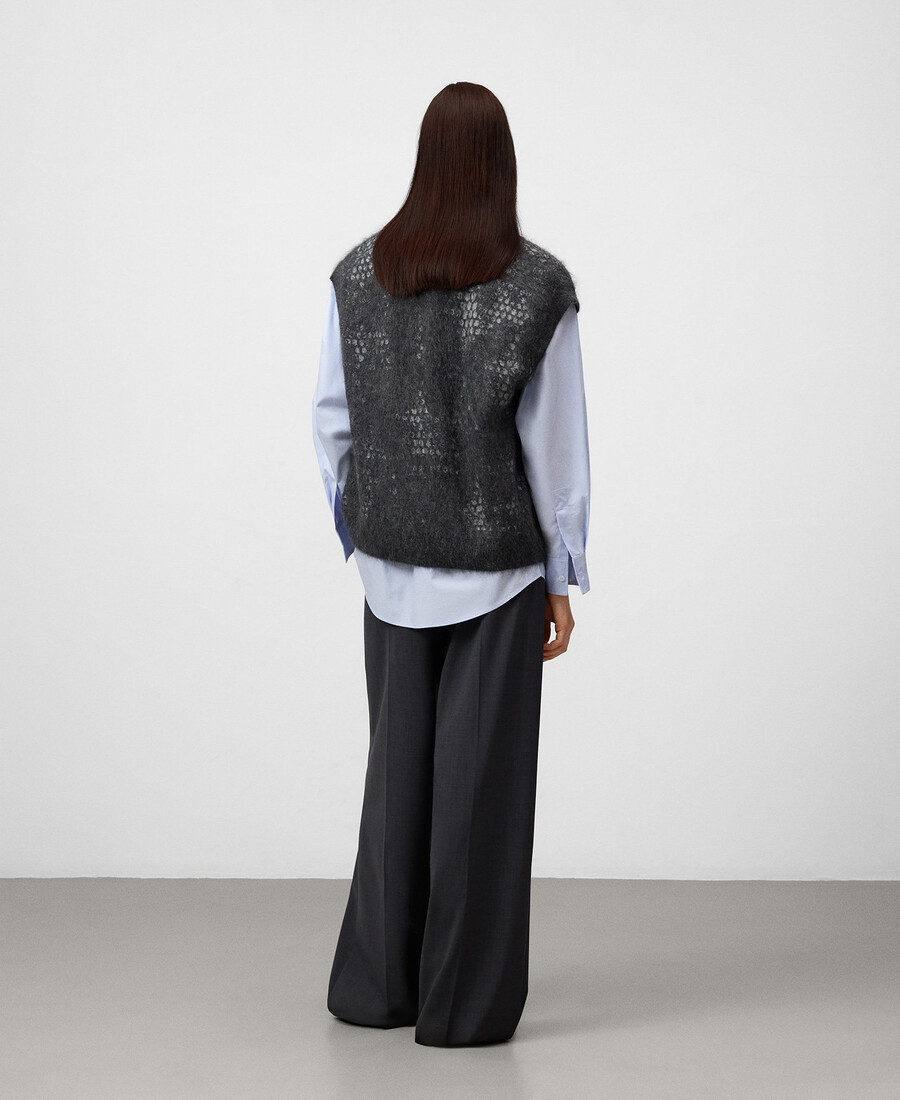 jacquard-strickweste für damen