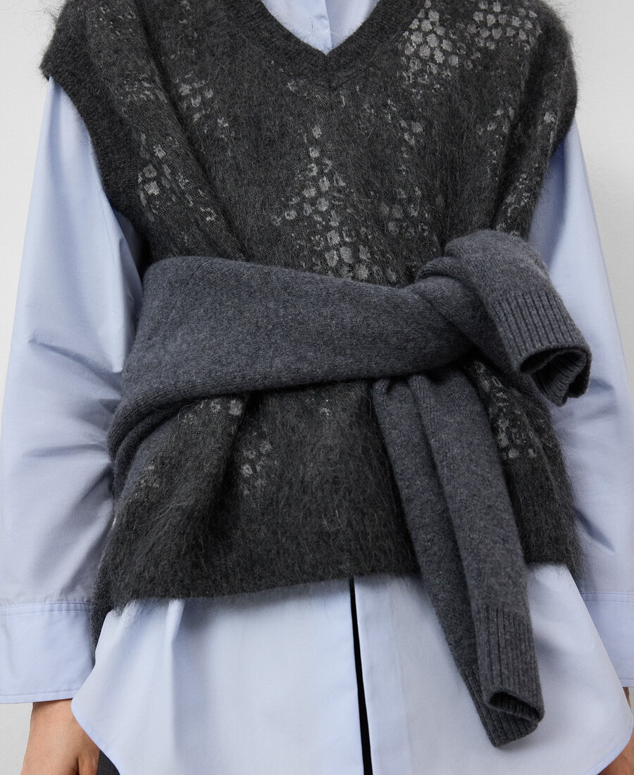 jacquard-strickweste für damen