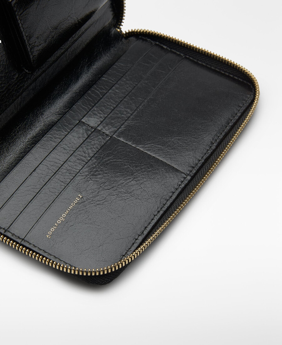 große geldbörse aus leder-patchwork für damen