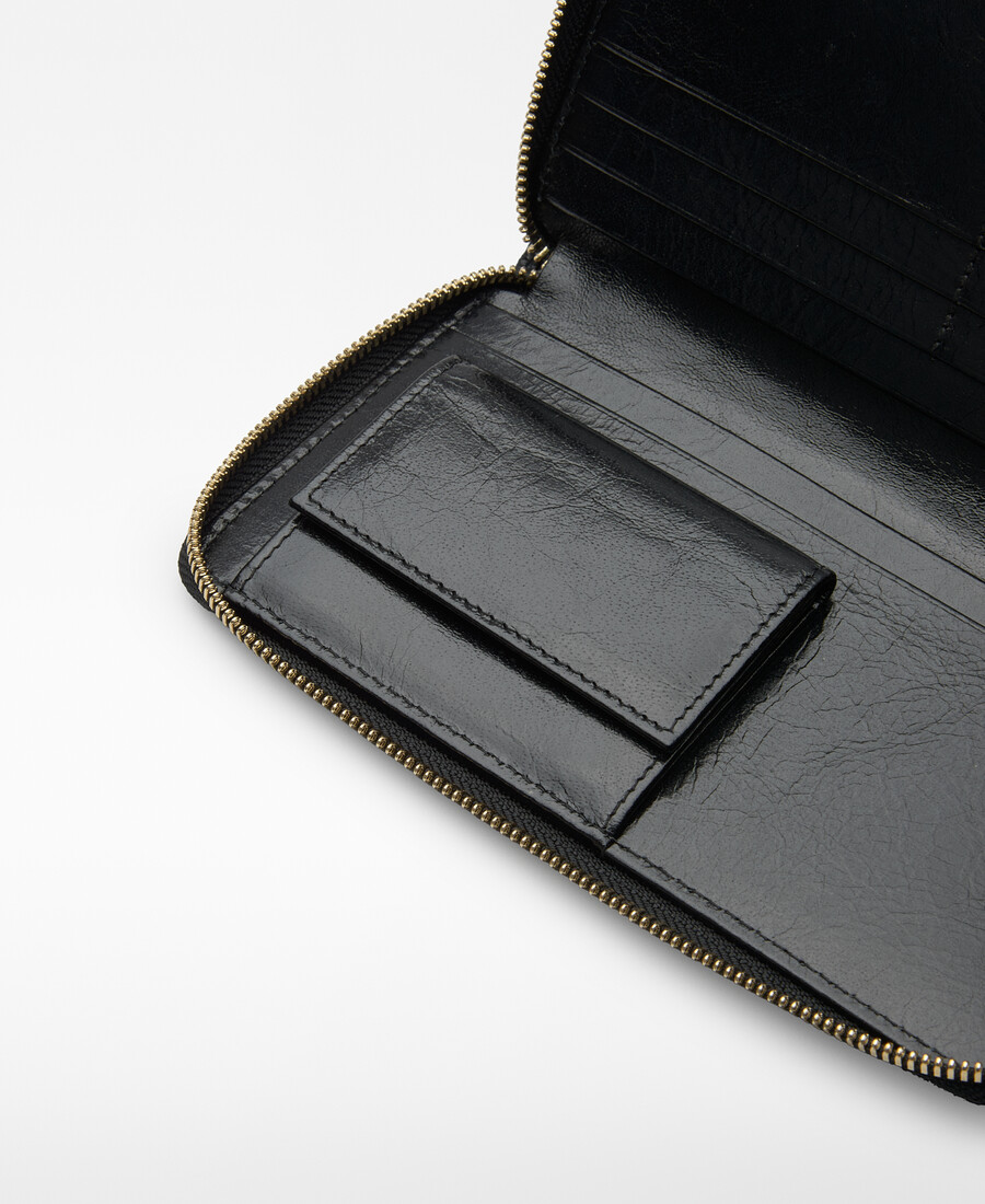 große geldbörse aus leder-patchwork für damen