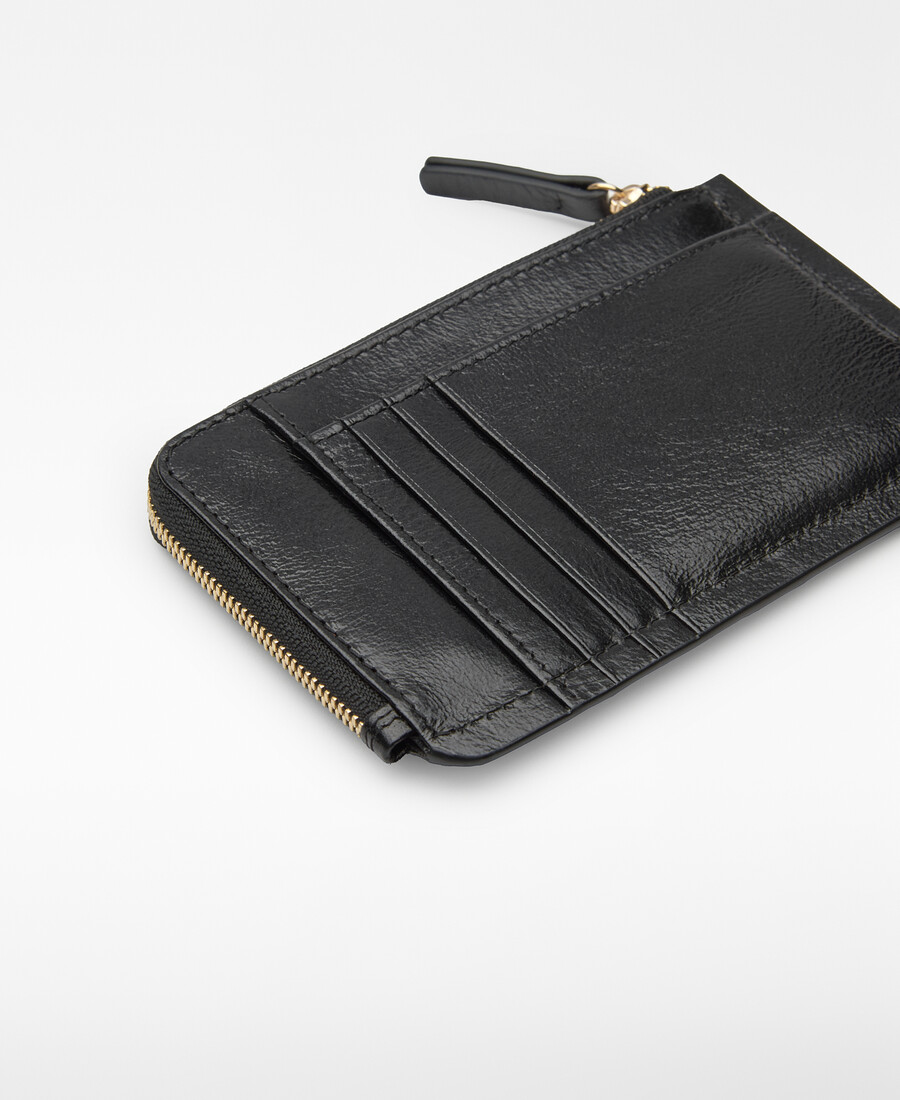 kleine geldbörse aus leder-patchwork für damen