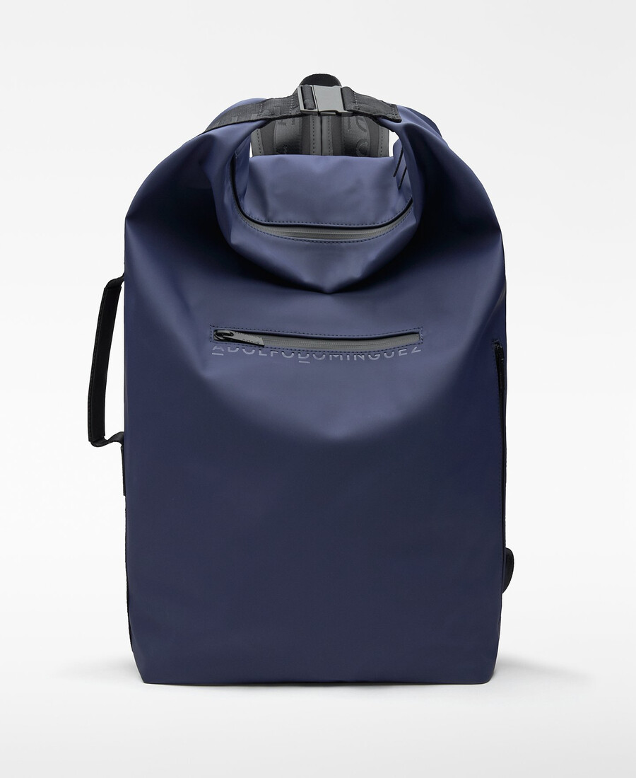 marineblauer rechteckiger rucksack für herren