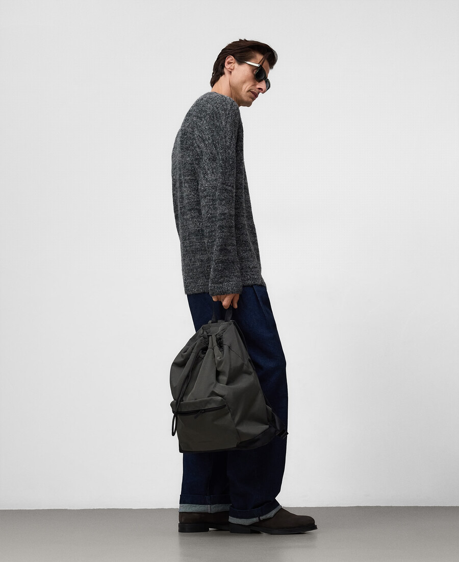 nylon-rucksack mit kordelzug für herren