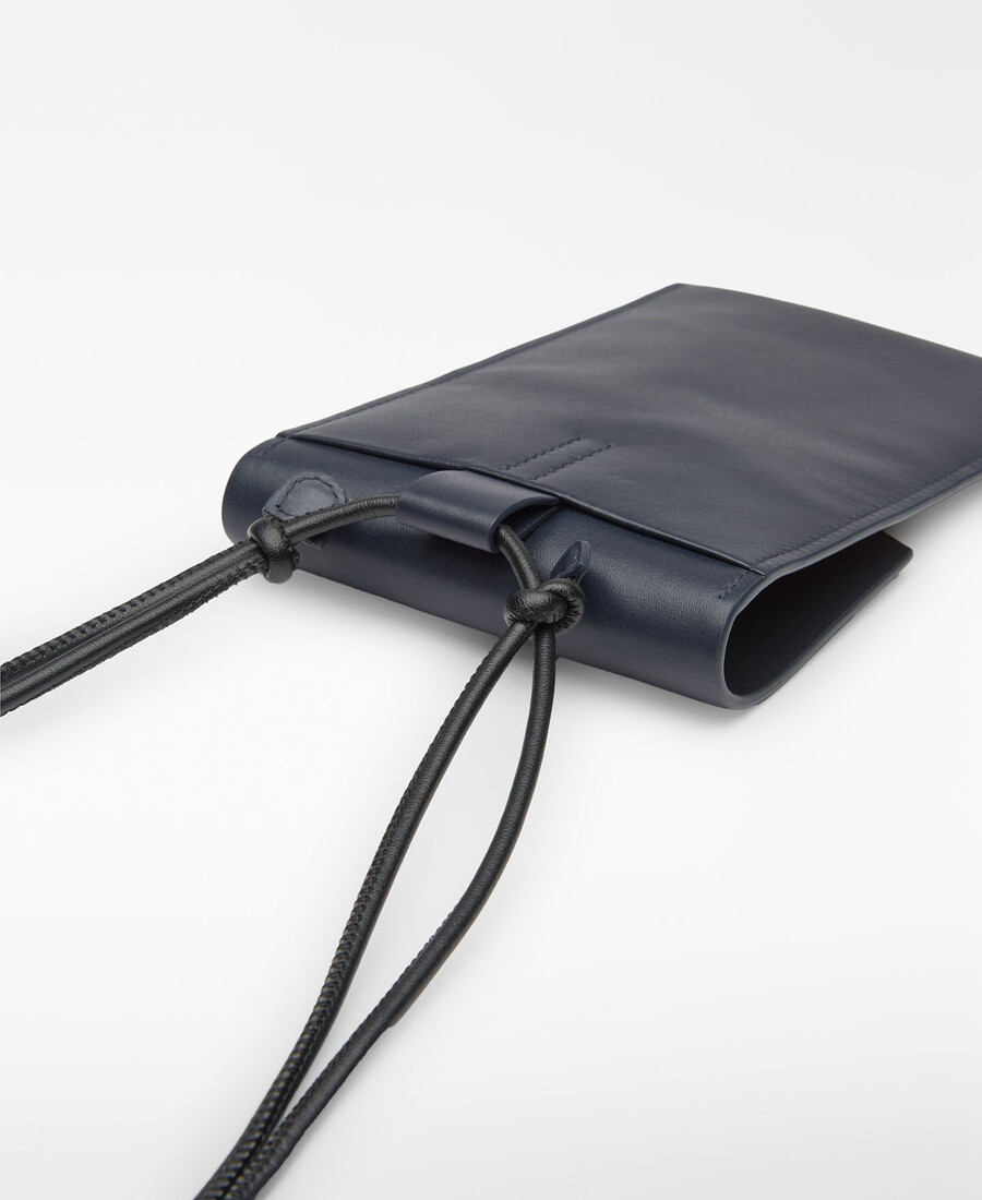 zweifarbiger handyhalter aus leder für herren