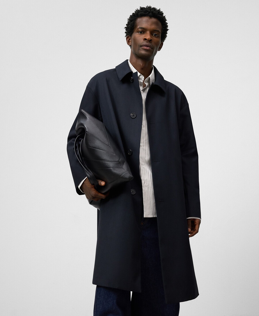 trenchcoat mit gespreiztem kragen für herren
