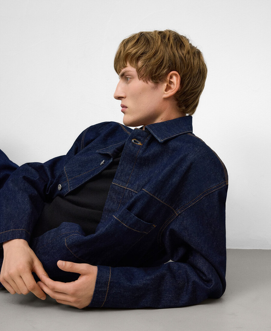 herren-jeansjacke aus baumwolle