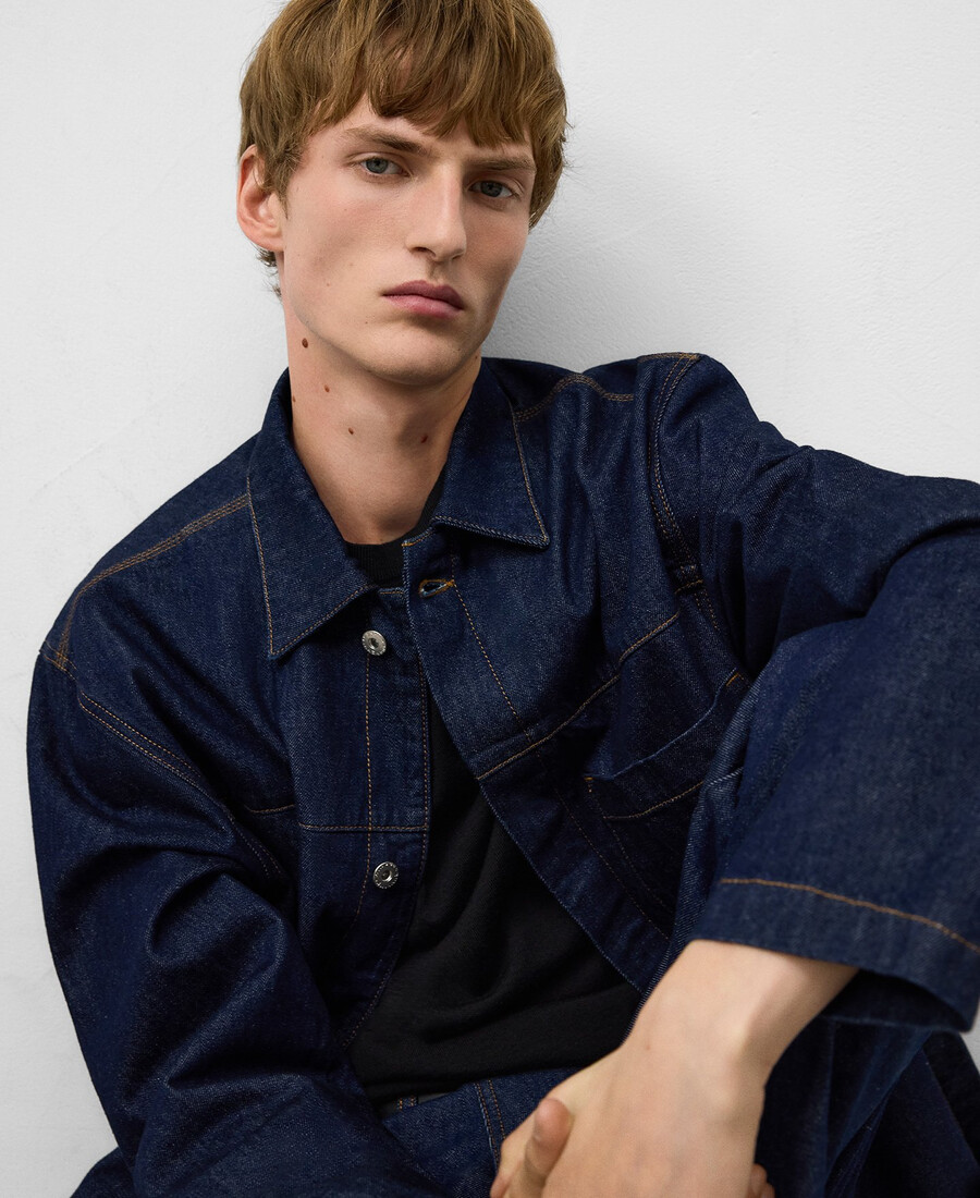herren-jeansjacke aus baumwolle