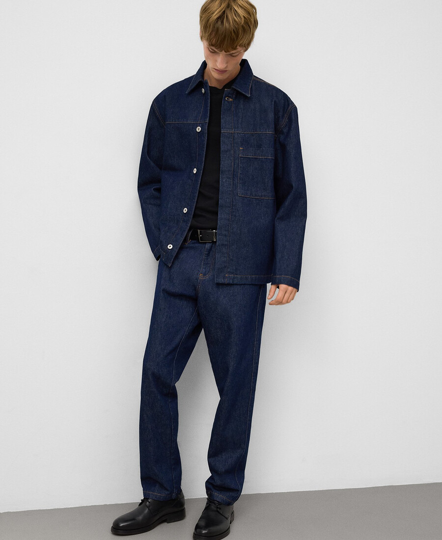 herren-jeansjacke aus baumwolle