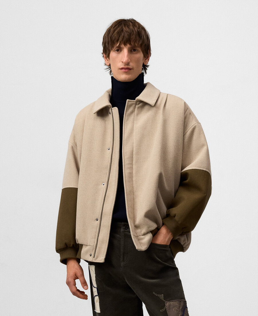 bomberjacke aus materialmix für herren