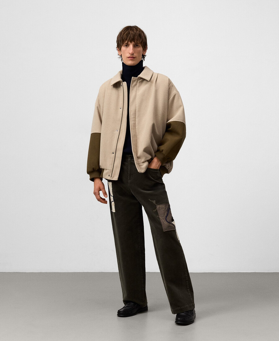 bomberjacke aus materialmix für herren