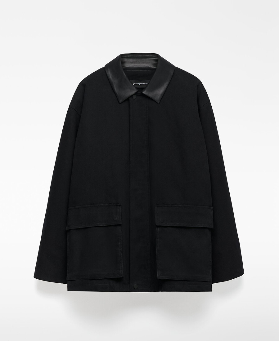 wattierte jacke aus baumwoll-canvas für herren