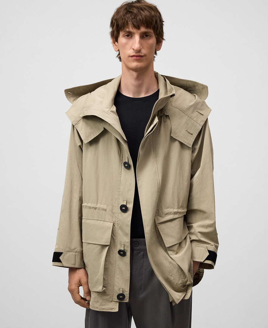 kurzer technischer parka für herren