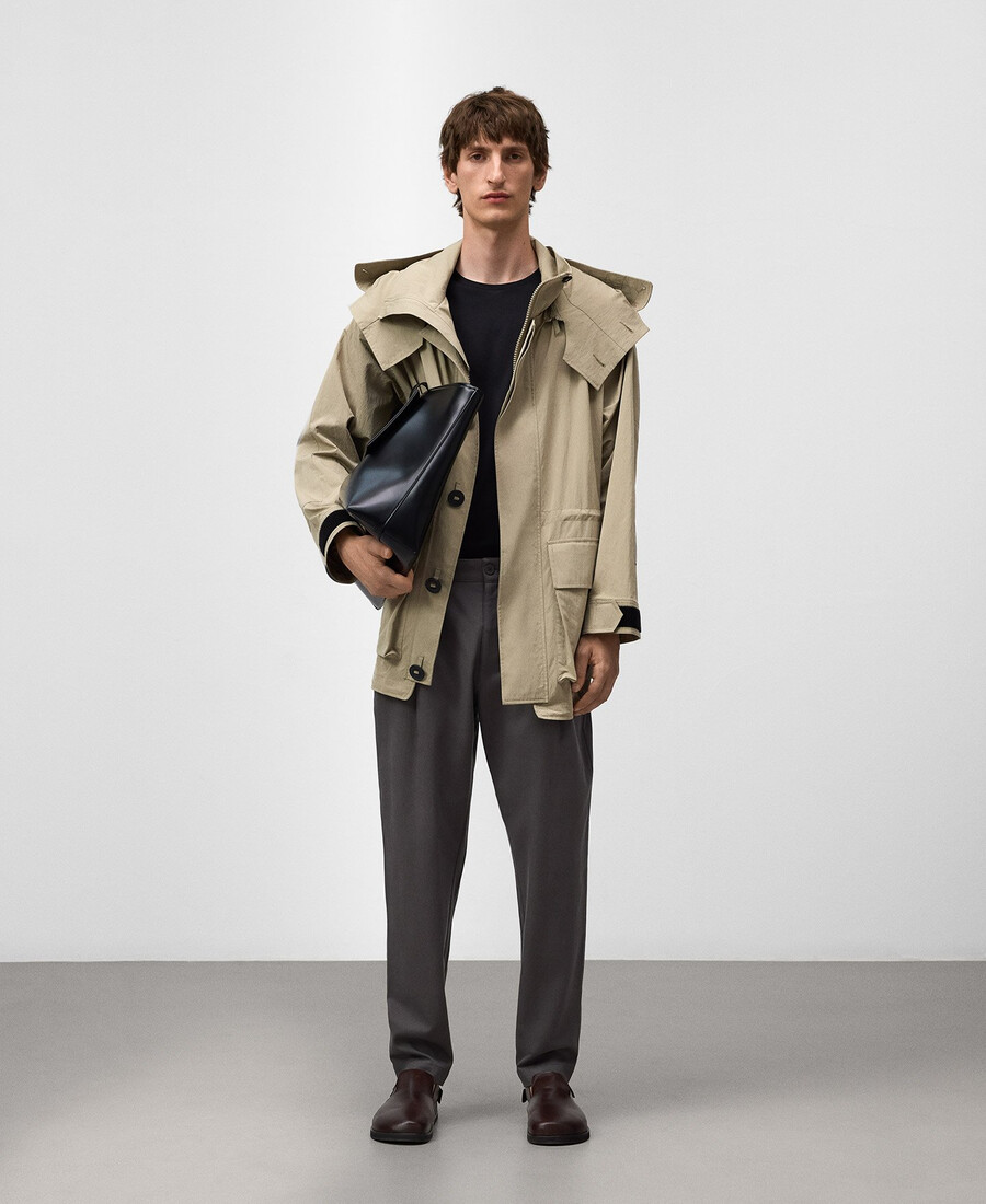kurzer technischer parka für herren