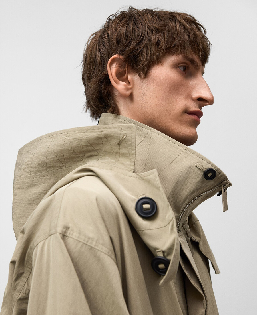kurzer technischer parka für herren