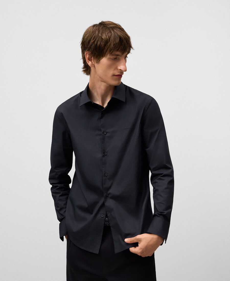 slim-fit-hemd mit haifischkragen für herren