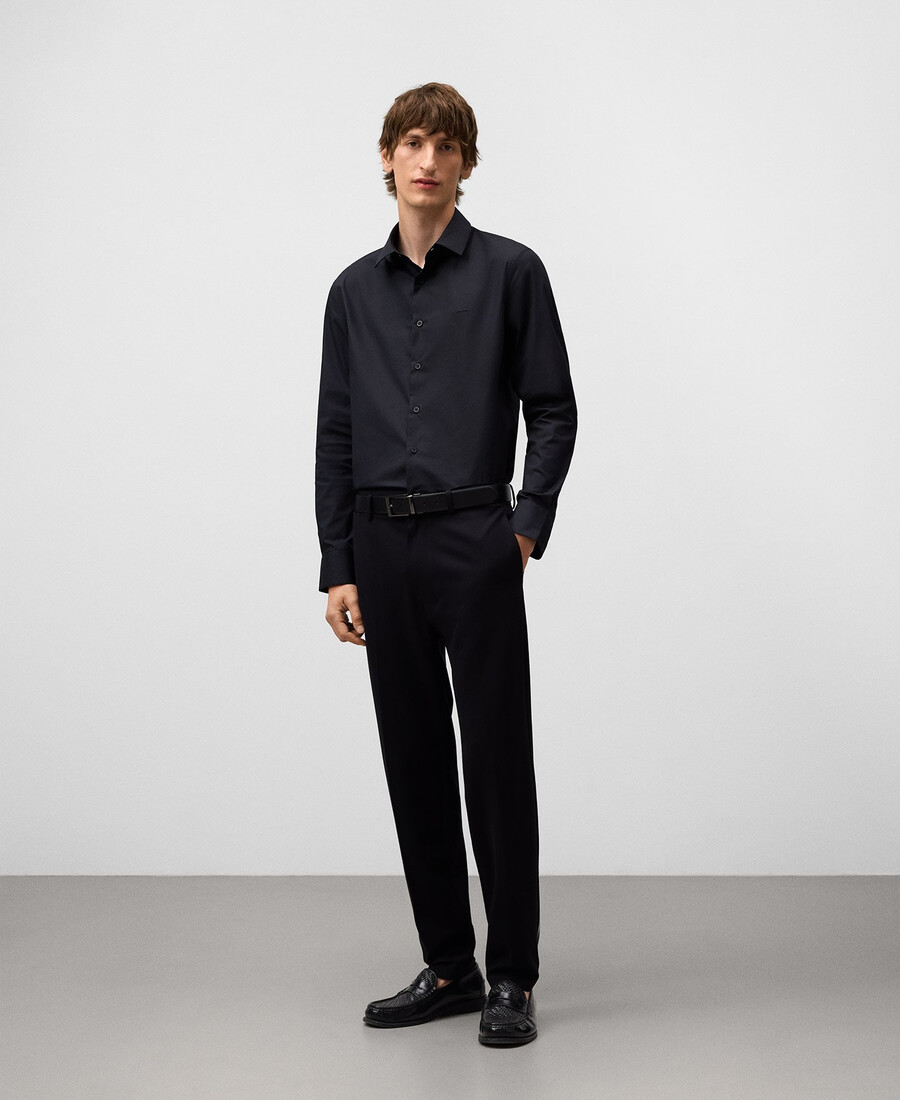slim-fit-hemd mit haifischkragen für herren