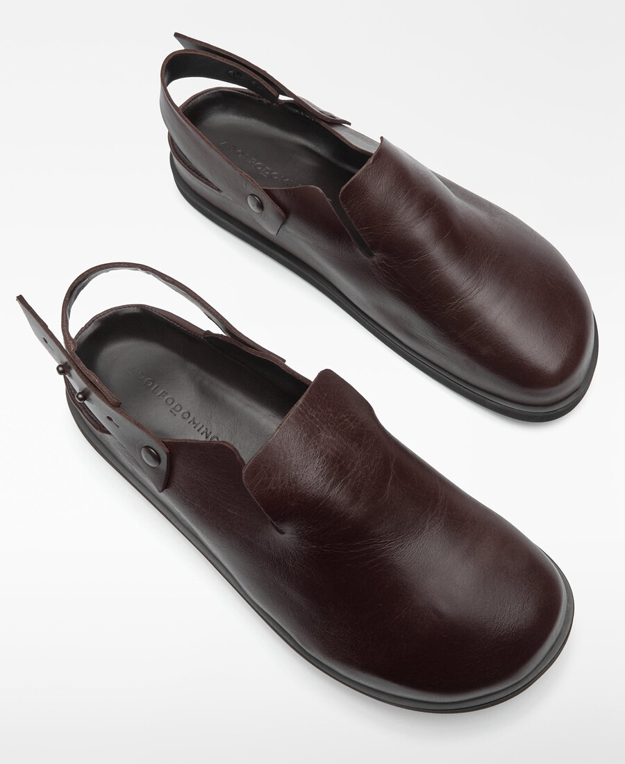 braune lederclogs für herren