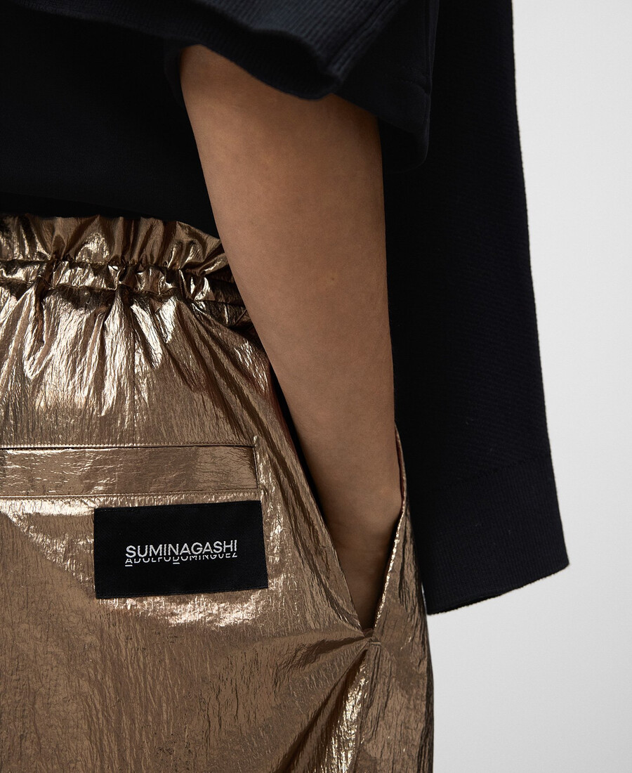 lässige metallisch schimmernde bermuda-shorts für herren
