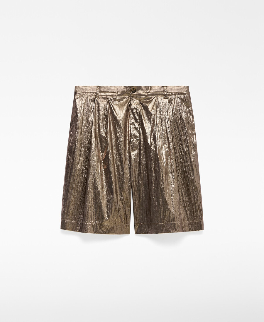 lässige metallisch schimmernde bermuda-shorts für herren