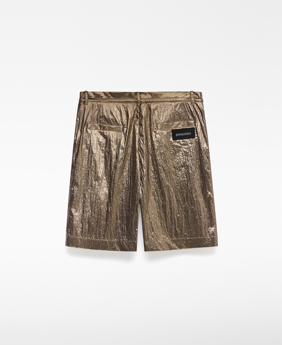 lässige metallisch schimmernde bermuda-shorts für herren