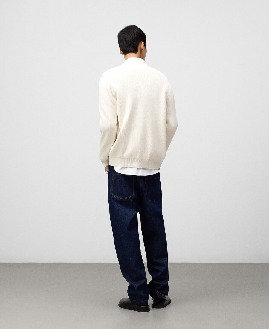 herren-cardigan aus bio-baumwolle mit rippstrick