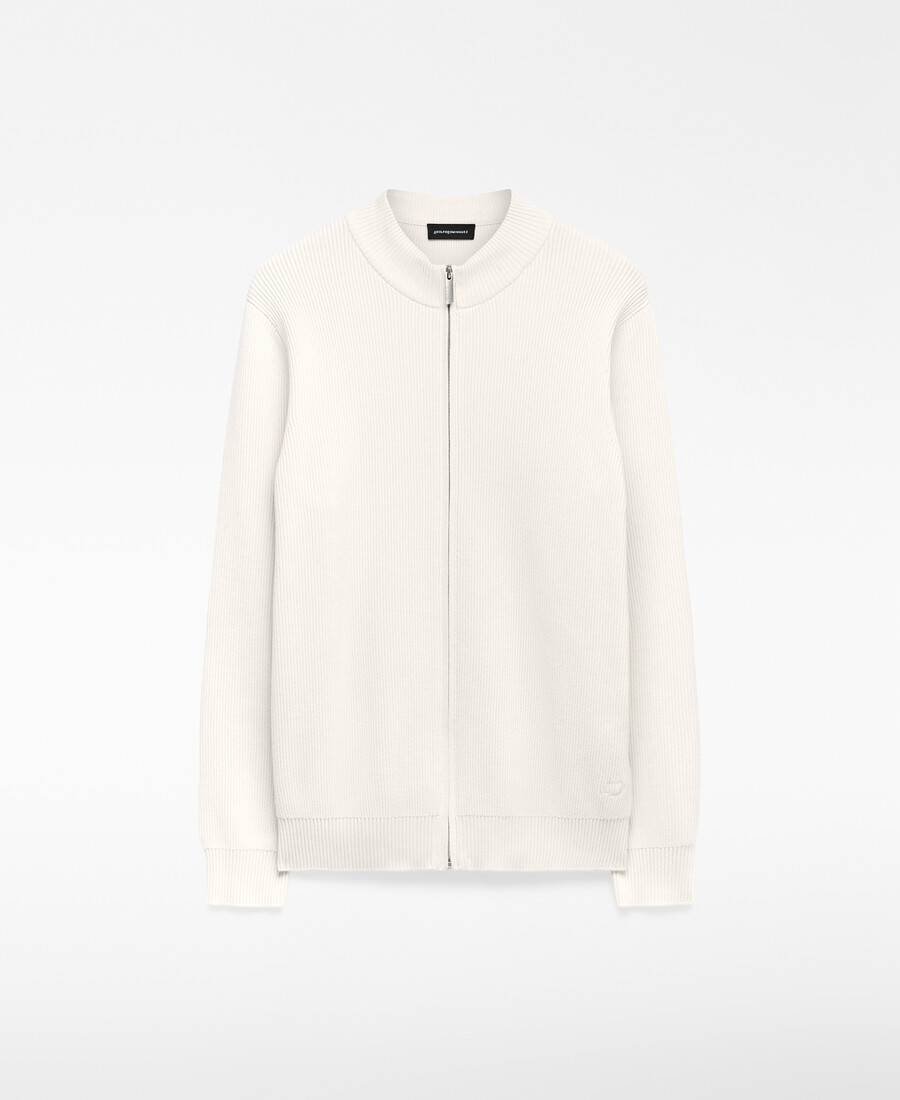 herren-cardigan aus bio-baumwolle mit rippstrick