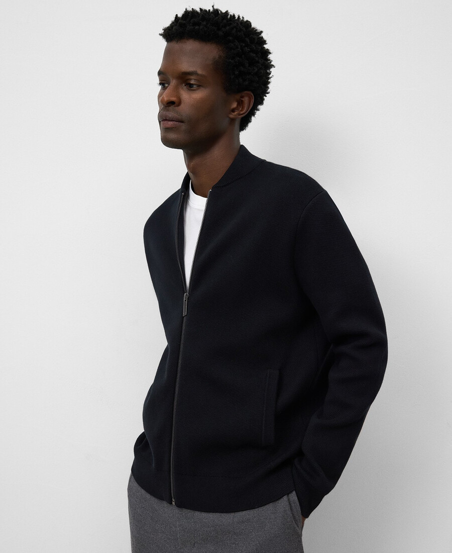strickjacke mit bomberkragen für herren