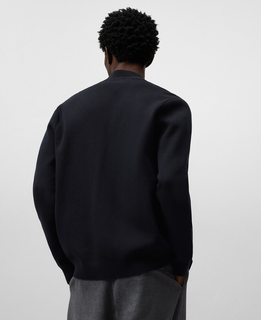 strickjacke mit bomberkragen für herren