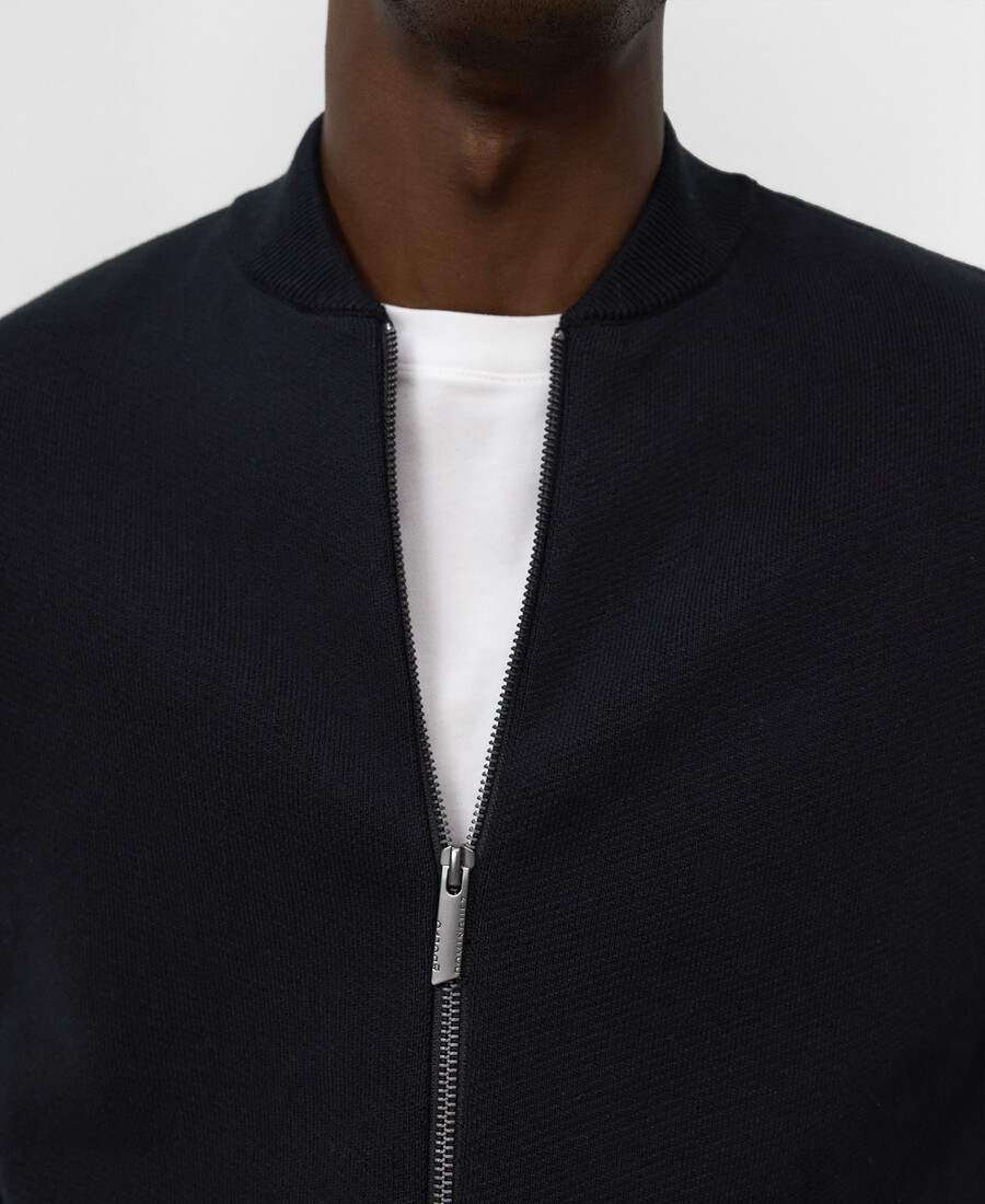 strickjacke mit bomberkragen für herren
