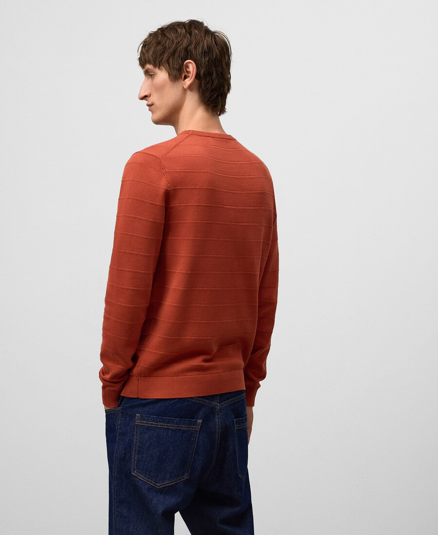 gestreifter strukturierter strickpullover für herren