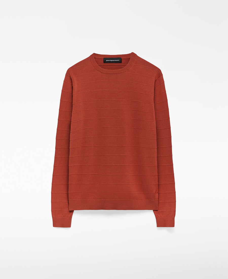gestreifter strukturierter strickpullover für herren