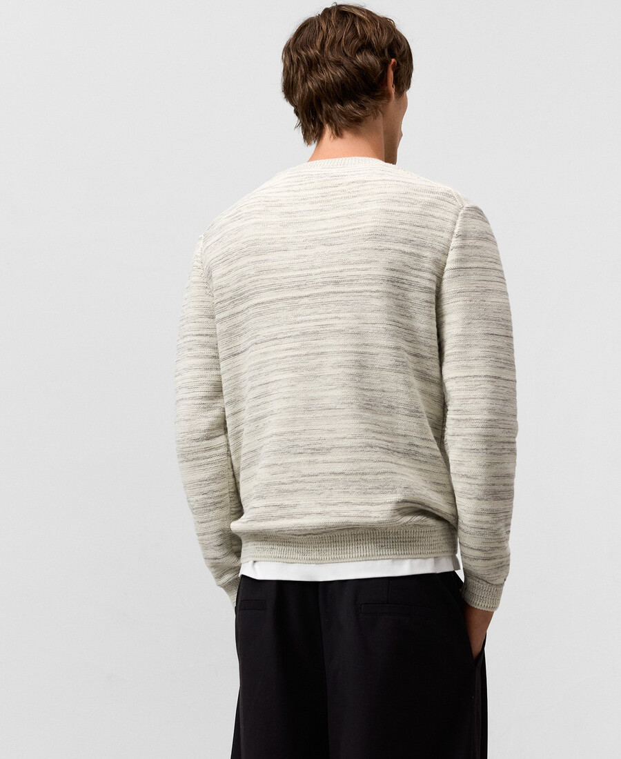gestreifter melange-strickpullover für herren