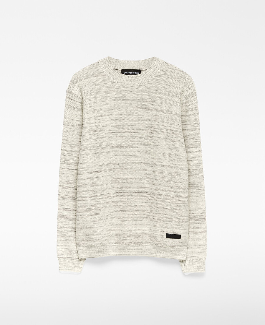 gestreifter melange-strickpullover für herren