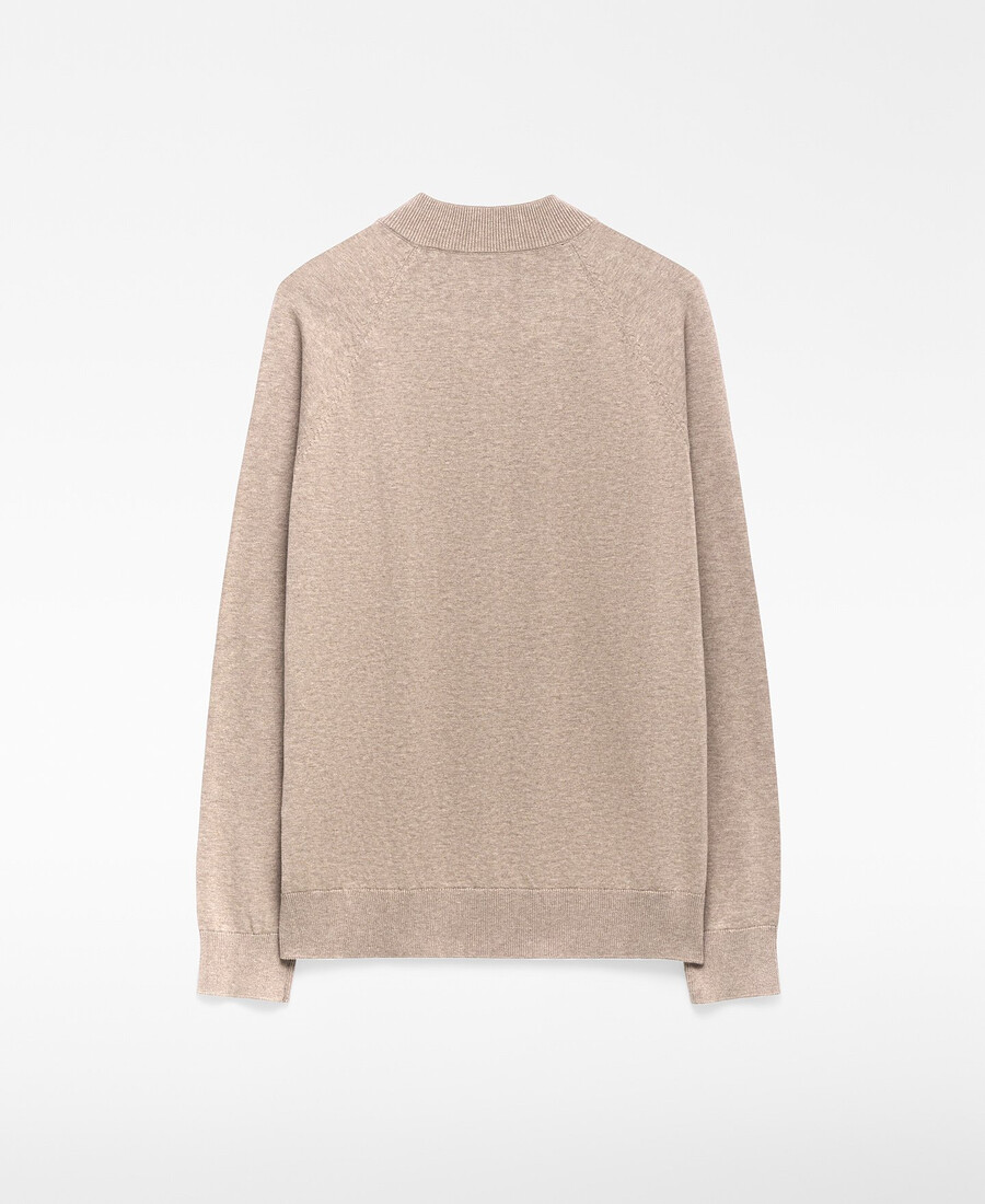 herrenpullover mit halbem reißverschluss und stehkragen