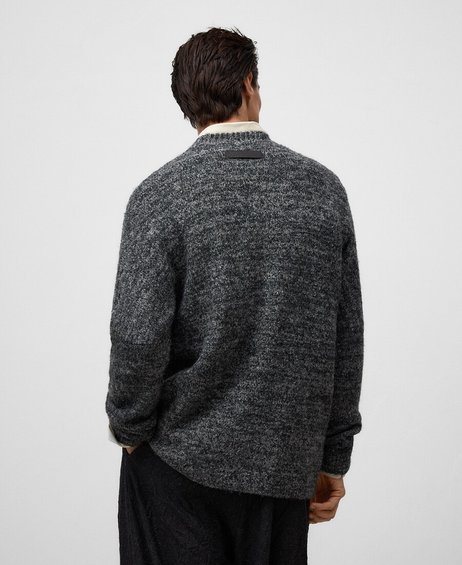 melange frottee-strickpullover für herren