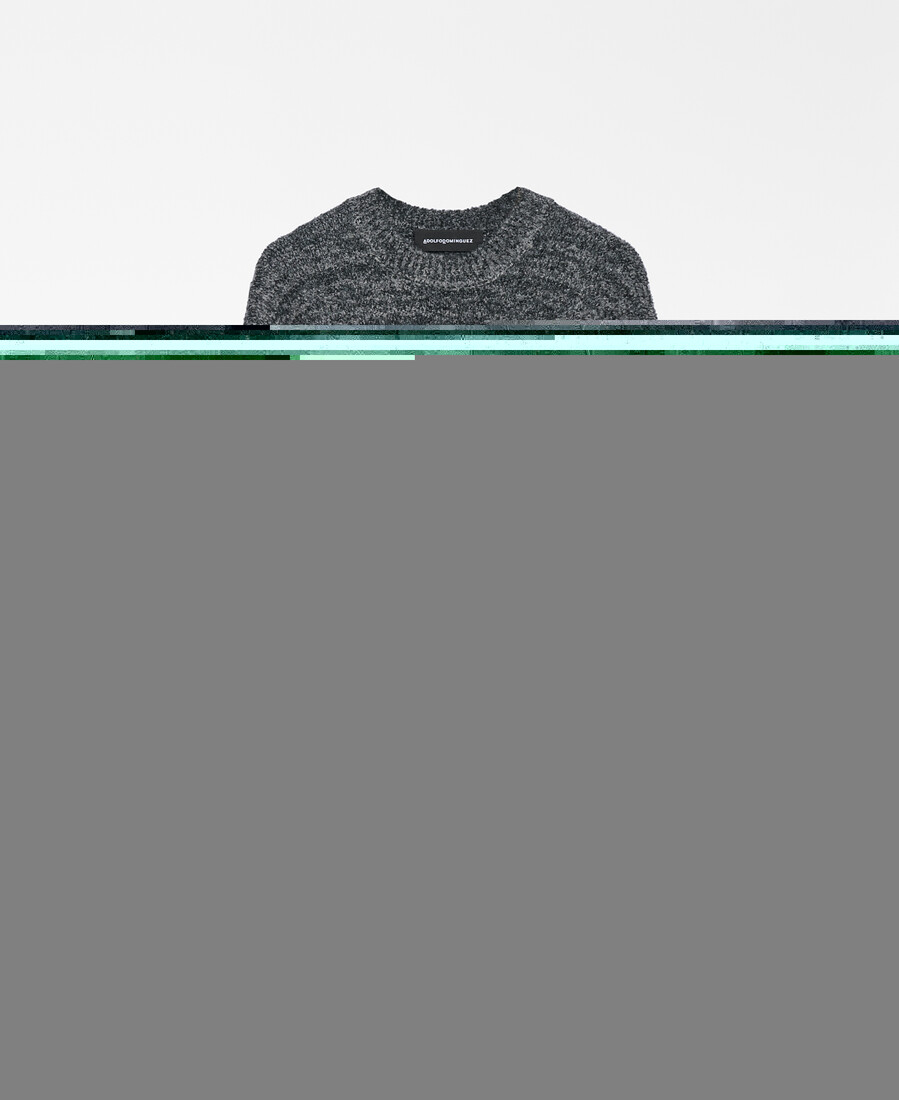melange frottee-strickpullover für herren