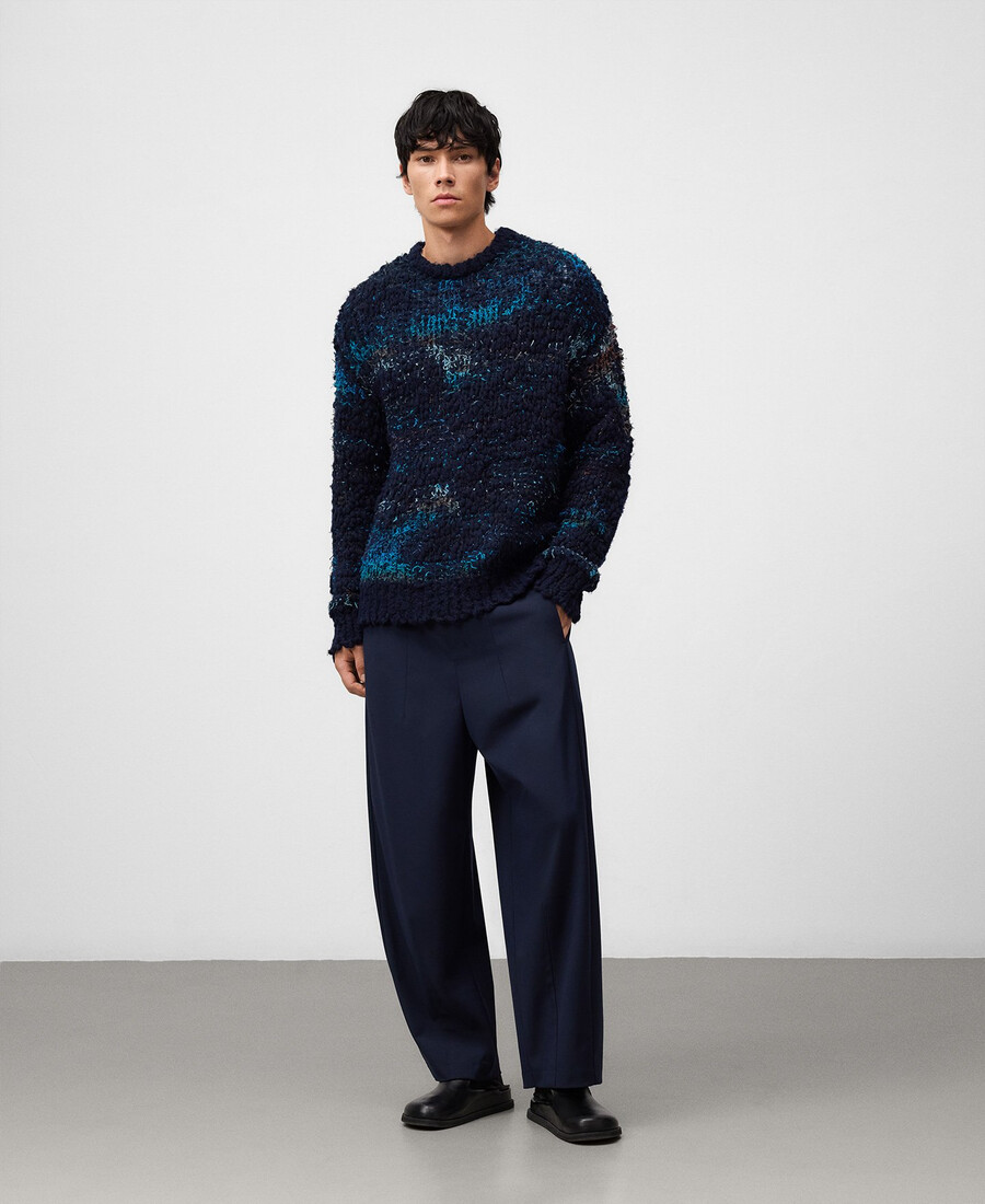 herrenpullover mit strukturiertem jacquard-strickmuster