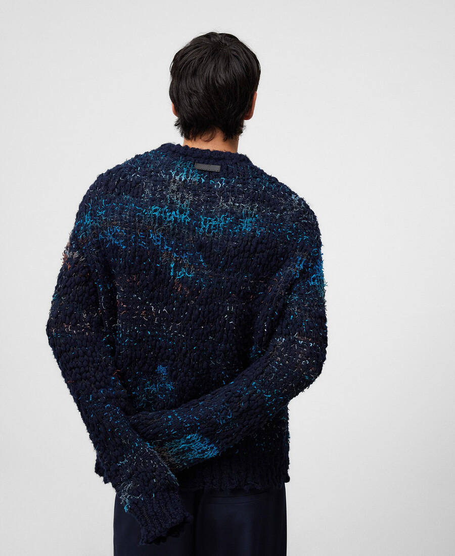 herrenpullover mit strukturiertem jacquard-strickmuster