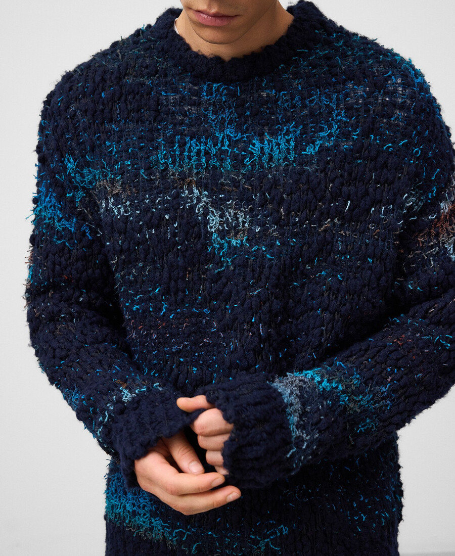herrenpullover mit strukturiertem jacquard-strickmuster