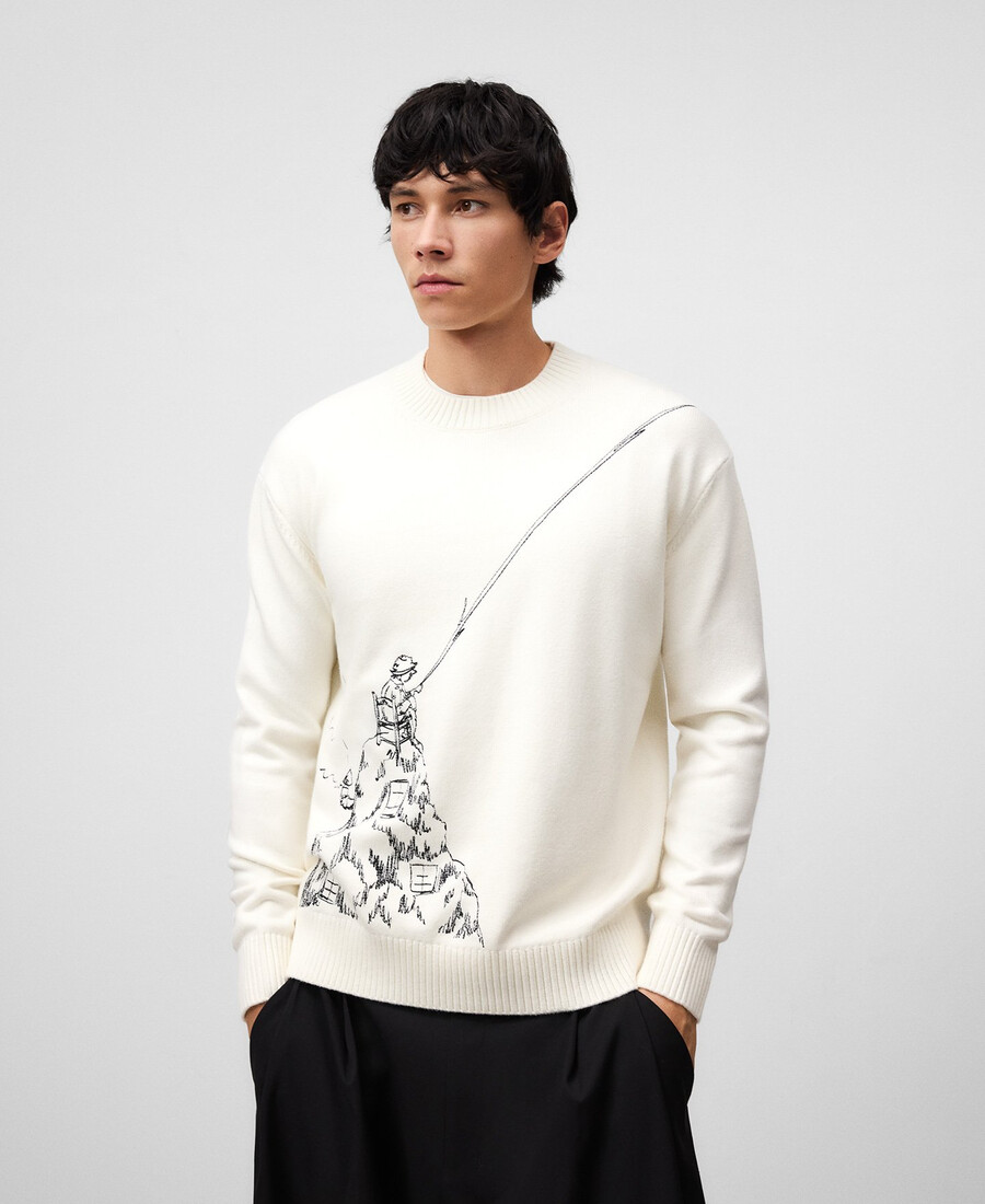 bestickter pullover für herren