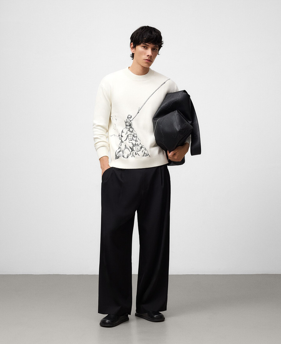 bestickter pullover für herren